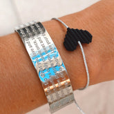 Bracelet black heart silver
